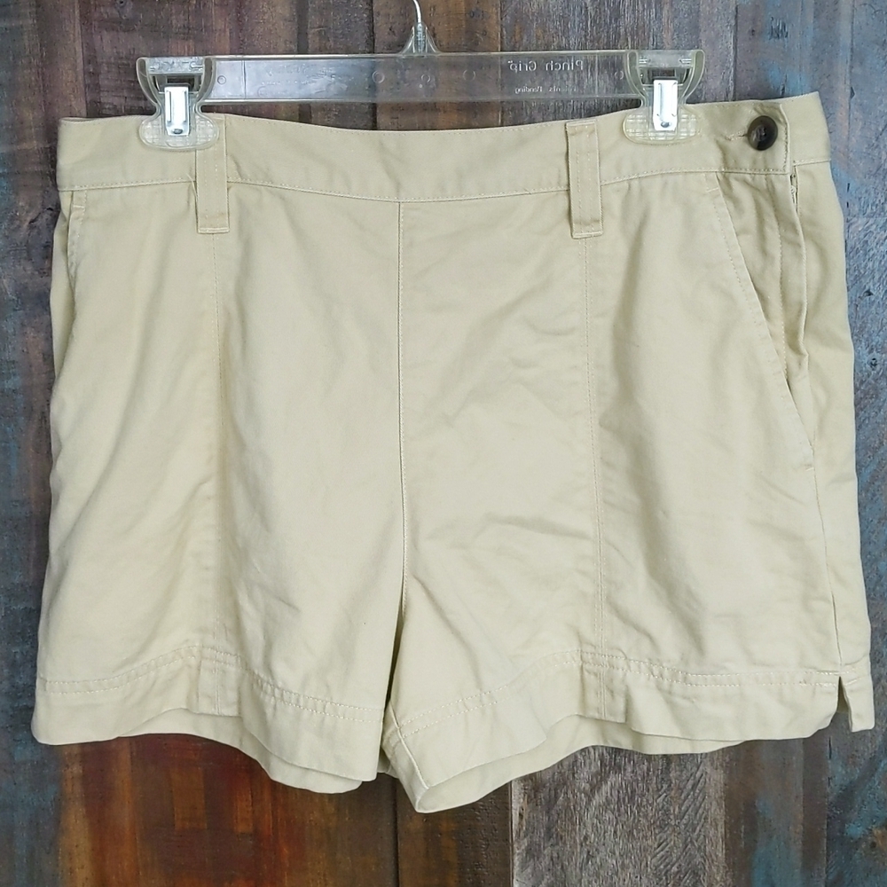 Abercrombie & Fitch Khaki Chino Shorts w/ Side Zipper - Women's 12